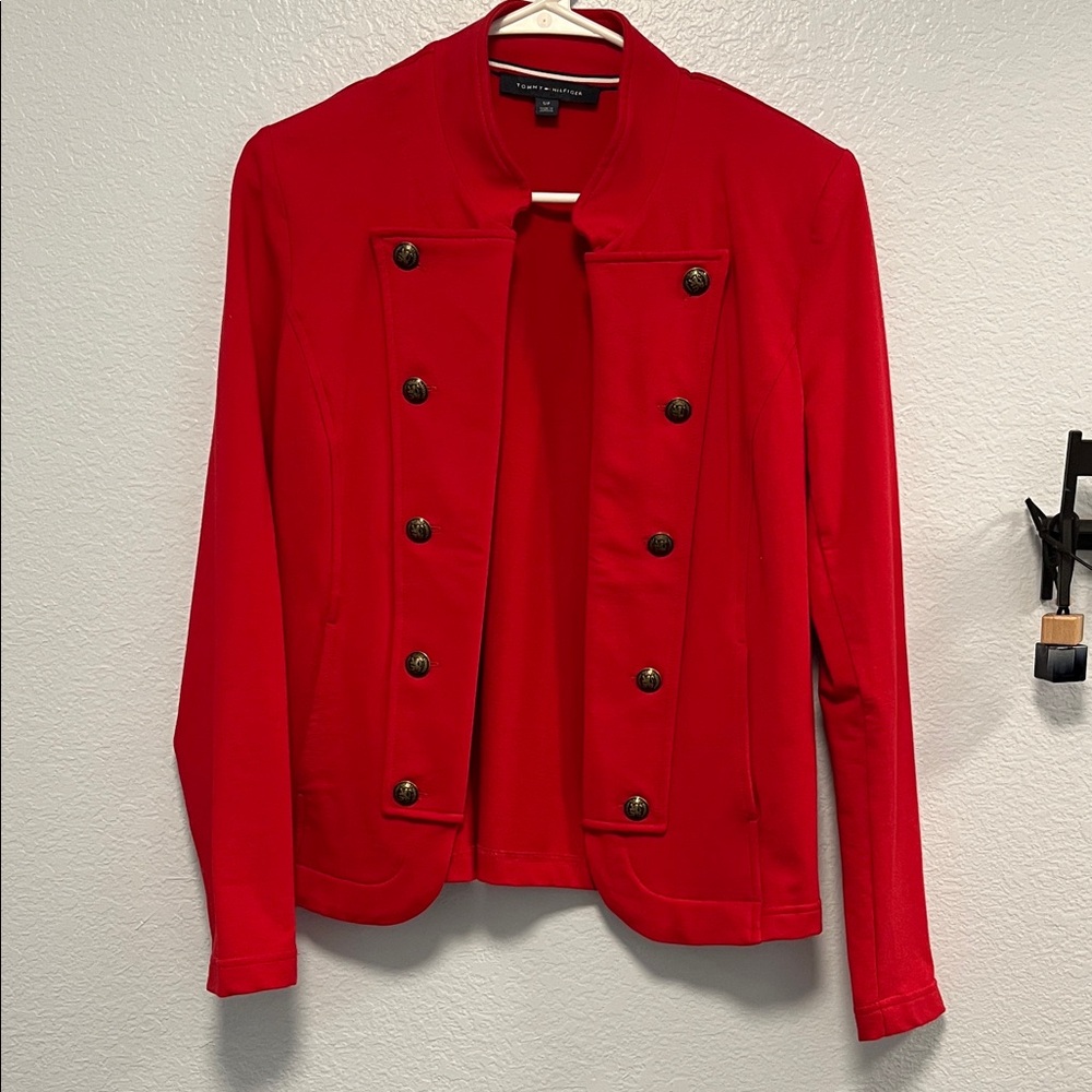 Tommy Hilfiger Women's Red Double-Breasted Blazer